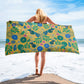 Mustard Leafy Paisley 30"x60" Beach Towel, Large Towel