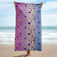 Peach Tie Dye Floral 30"x60" Beach Towel, Large Towel, Yoga & Pilates Towel